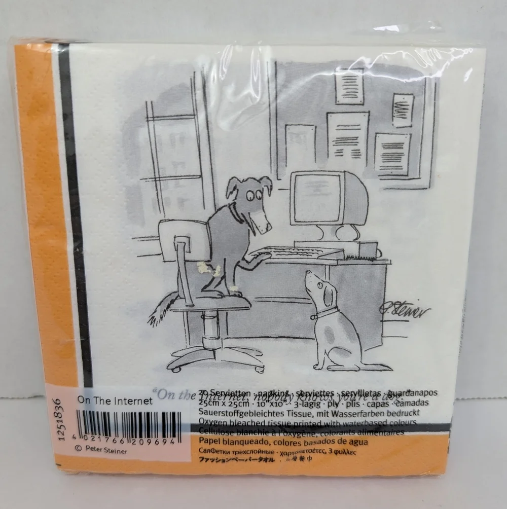 PPD Cocktail Napkins New Yorker “On the Internet, nobody knows you’re a dog